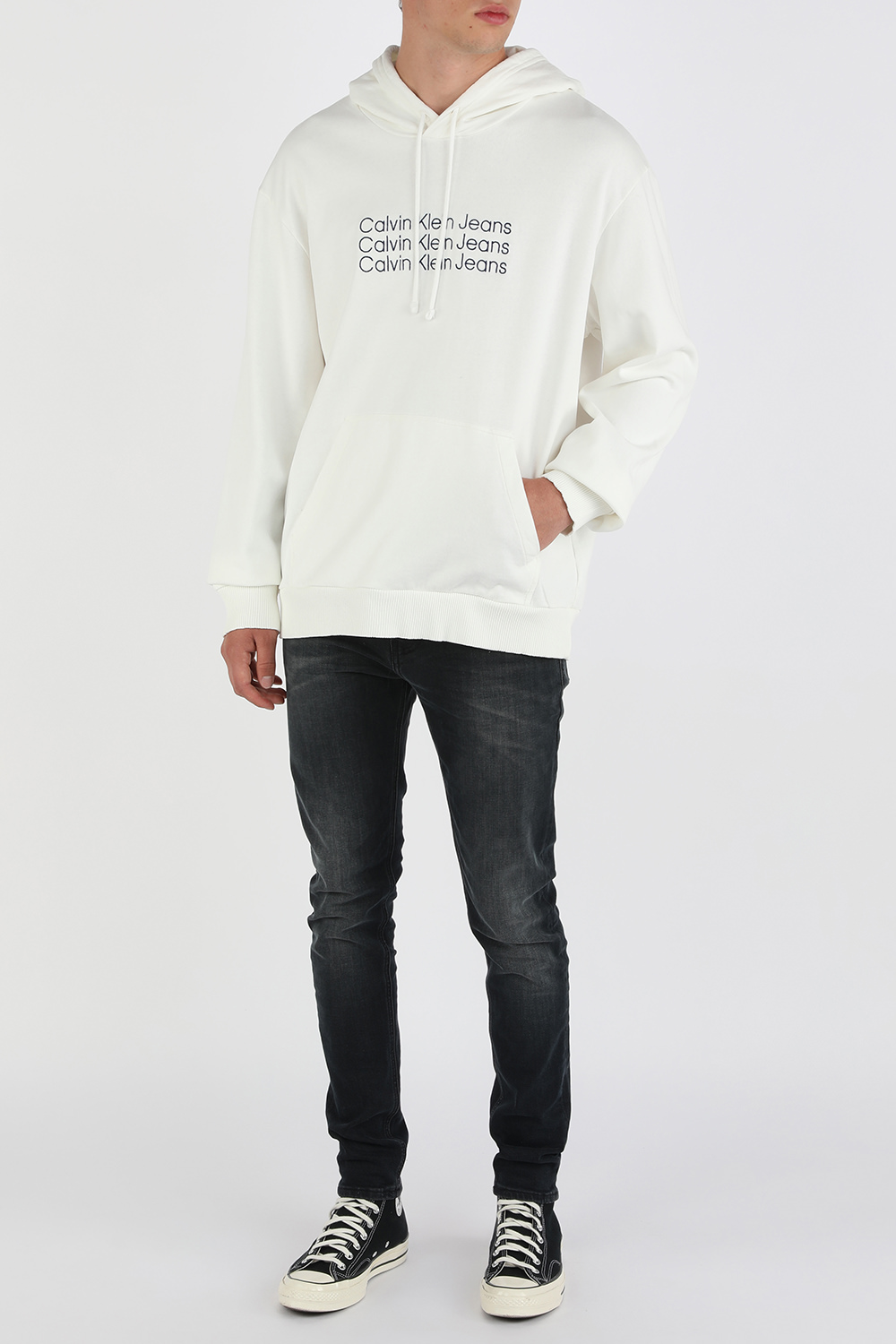 Forward 90's Hoodie Sweatshirt in Natural White CALVIN KLEIN